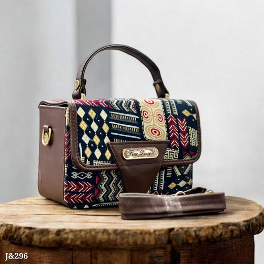 Women Jacquard Print Sling Bag